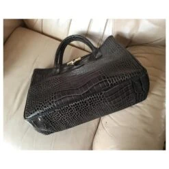 Roseau Longchamp SAC GRIS EN. UKR DE VEAU FRAPPÉ CROCO Gris Anthracite -Style Mix Soldes 163752 3