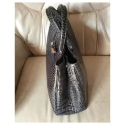 Roseau Longchamp SAC GRIS EN. UKR DE VEAU FRAPPÉ CROCO Gris Anthracite -Style Mix Soldes 163752 5