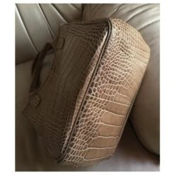 Longchamp SAC EN CUIR DE VEAU FRAPPÉ CROCO BISCUIT Beige -Style Mix Soldes 253163 3