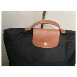 Sac Porte-documents Longchamp Pliage Noir Beige -Style Mix Soldes 274772 8