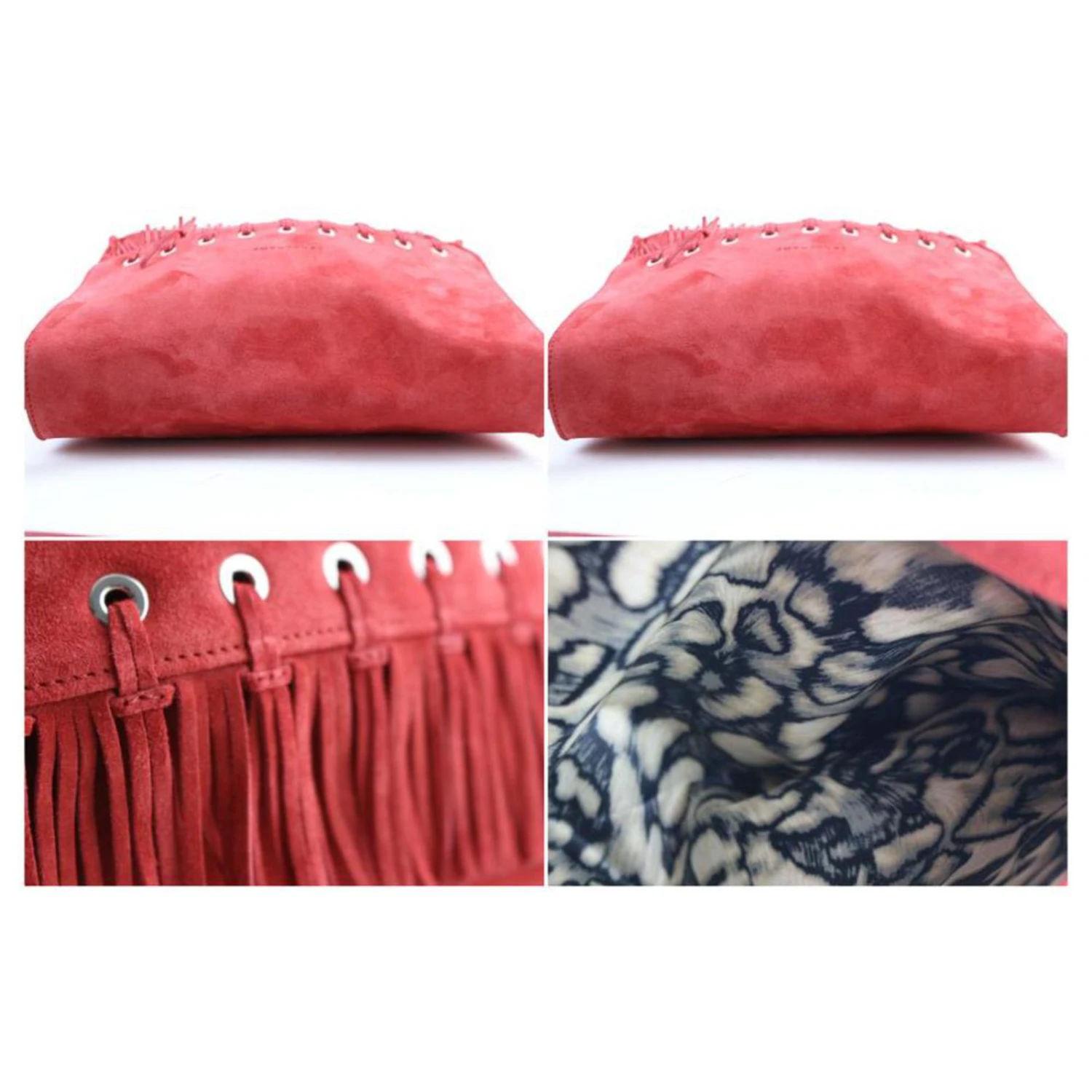 Longchamp Sac à Rabat En Chaîne En Daim Rouge Paris Rocks Folk 9 Longchamp Sac à Rabat En Chaîne En Daim Rouge Paris Rocks Folk – Image 7