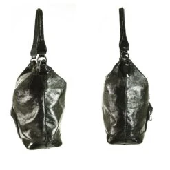 Longchamp Noir Brillant Cuir Poche Avant Zipper Top Hobo Sac À Bandoulière Sac À Main -Style Mix Soldes 344137 5