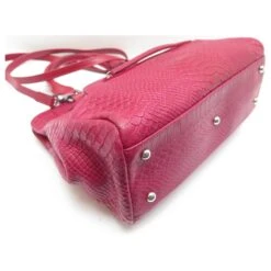 SAC A MAIN LONGCHAMP GATSBY 2826211318 CUIR FACON PYTHON FUSHIA BANDOULIERE Fuschia -Style Mix Soldes 426621 3