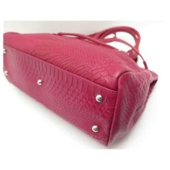 SAC A MAIN LONGCHAMP GATSBY 2826211318 CUIR FACON PYTHON FUSHIA BANDOULIERE Fuschia -Style Mix Soldes 426621 4