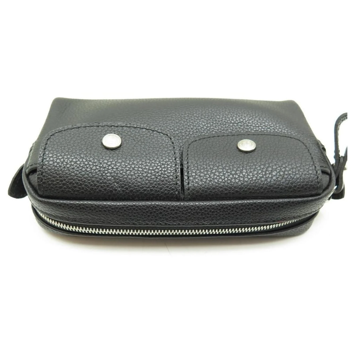 NEUF LOT TROUSSE + PORTE MONNAIE LONGCHAMP LE FOULONNE CUIR GRAINE NOIR 6 NEUF LOT TROUSSE + PORTE MONNAIE LONGCHAMP LE FOULONNE CUIR GRAINE NOIR – Image 4