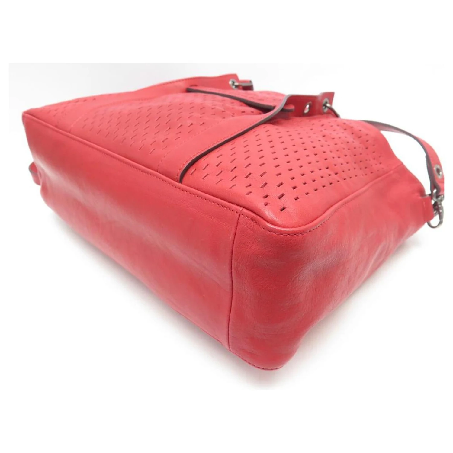 NEUF SAC A MAIN LONGCHAMP 3D 1285771713 EN CUIR PERFORE ROUGE HAND BAG 5 NEUF SAC A MAIN LONGCHAMP 3D 1285771713 EN CUIR PERFORE ROUGE HAND BAG – Image 3