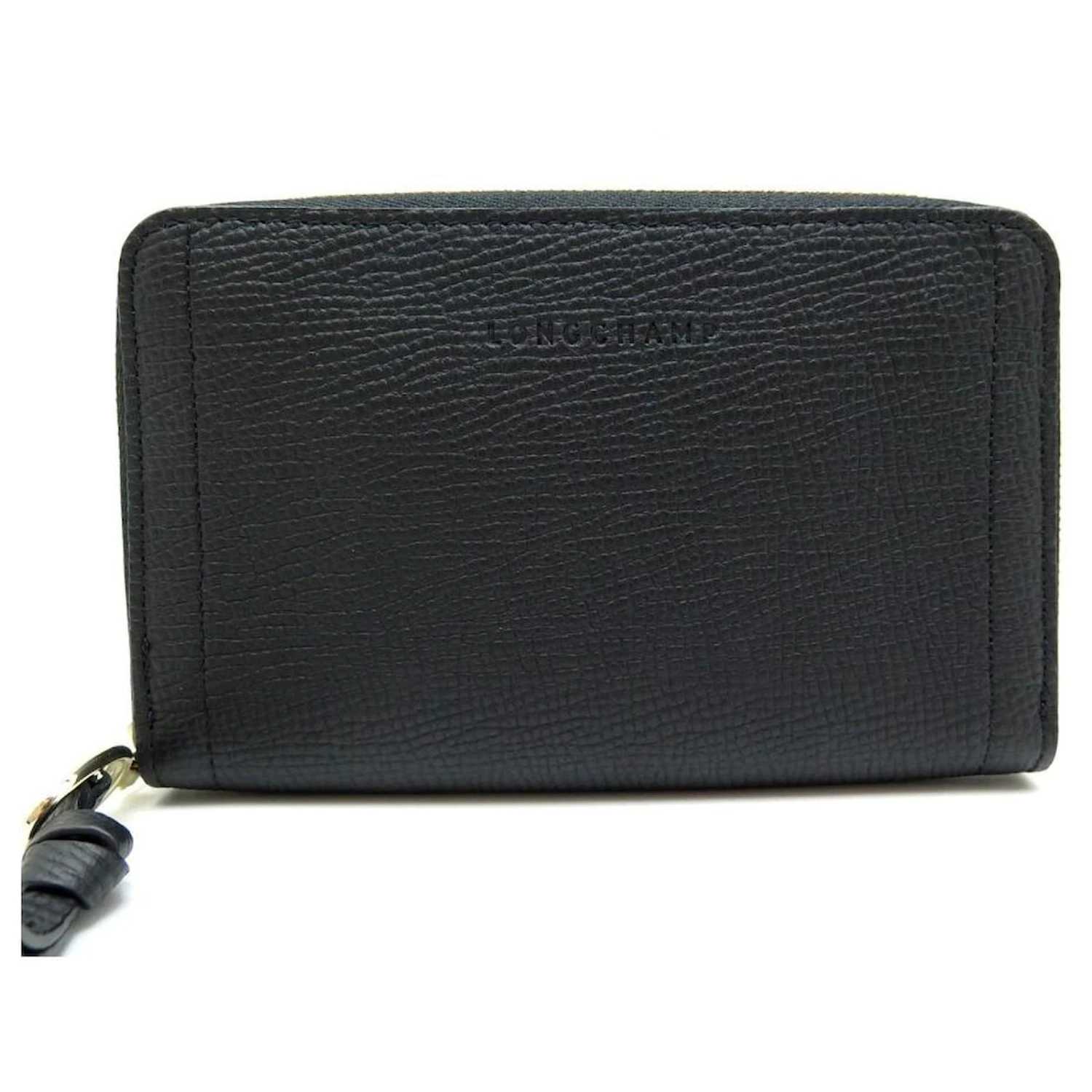 NEUF LOT LONGCHAMP MAILBOX PORTEFEUILLE COMPACT + PORTE CLE EN CUIR NOIR 4 NEUF LOT LONGCHAMP MAILBOX PORTEFEUILLE COMPACT + PORTE CLE EN CUIR NOIR â Image 2