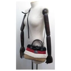 NEUF SAC A MAIN LONGCHAMP MOUTON PEAU RETOURNEE ET DAIM BANDOULIERE HAND BAG Multicolore -Style Mix Soldes 699604 10