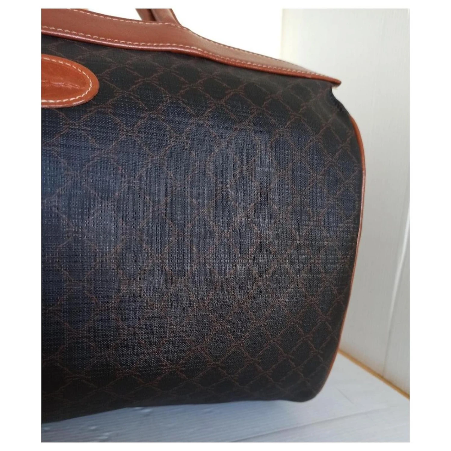 Sac Malle Longchamp Vintage Beige Marron Foncé 12 Sac Malle Longchamp Vintage Beige Marron Foncé – Image 10