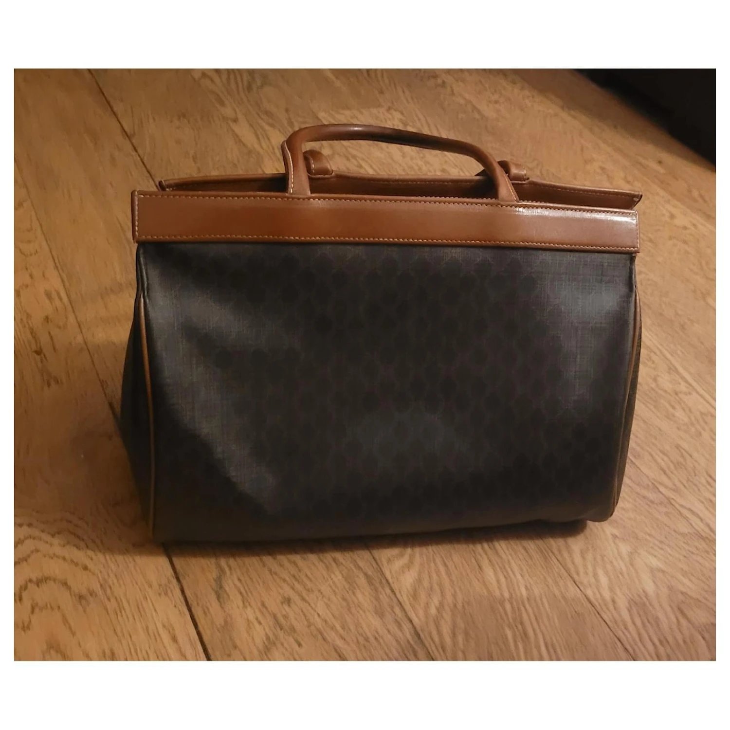 Sac Malle Longchamp Vintage Beige Marron Foncé 4 Sac Malle Longchamp Vintage Beige Marron Foncé – Image 2