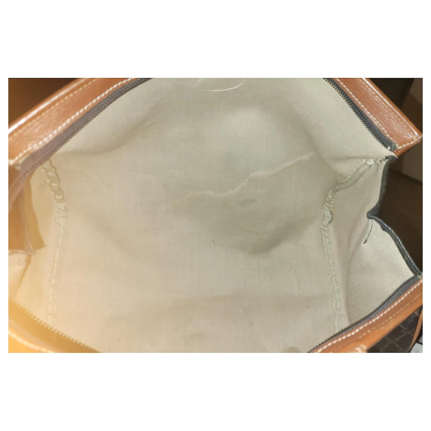 Sac Malle Longchamp Vintage Beige Marron Foncé 5 Sac Malle Longchamp Vintage Beige Marron Foncé – Image 3