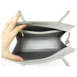 SAC A MAIN LONGCHAMP EN CUIR FACON PYTHON ARGENTE SILVER LEATHER HAND BAG Argenté -Style Mix Soldes 821095 4