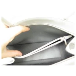 SAC A MAIN LONGCHAMP EN CUIR FACON PYTHON ARGENTE SILVER LEATHER HAND BAG Argenté -Style Mix Soldes 821095 6