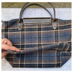 Superbe Sac Pliage Collector Longchamp Glorificus Diversus Bleu Beige Marron Clair -Style Mix Soldes 864473 5