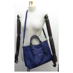 NEUF SAC A MAIN LONGCHAMP CABAS 3D L BANDOULIERE CUIR BLEU HAND BAG PURSE -Style Mix Soldes 881531 4
