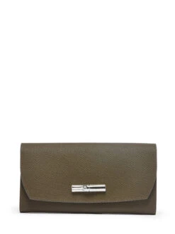 Leather Flap Wallet Roseau LONGCHAMP