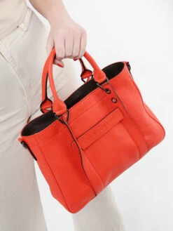 Zipped Leather Satchel Longchamp 3D LONGCHAMP -Style Mix Soldes 973902