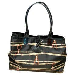 Roseau Authentique Originals Longchamp Rozo Sac Cabas Réversible Épaule Nylon X Ceinture En Cuir Motif Noir Dames