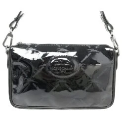 NEUF SAC A MAIN LONGCHAMP LM VINTAGE 2597260001 POCHETTE CUIR VERNI CLUTCH Noir