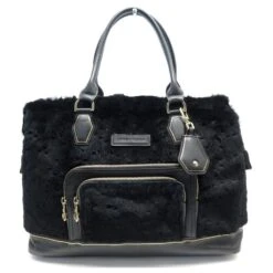 SAC A MAIN LONGCHAMP LEGENDE GM 1746182001 FOURRURE LAPIN ED. LIMITEE BAG Noir