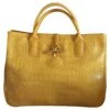 Longchamp SAC JAUNE ROSEAU EN CUIR DE VEAU FRAPPÉ CROCO -Style Mix Soldes sac jaune roseau en cuir de veau frappe croco longchamp