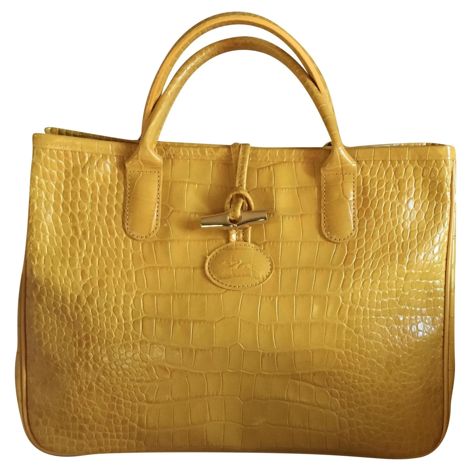 Longchamp SAC JAUNE ROSEAU EN CUIR DE VEAU FRAPPÉ CROCO 3 Longchamp SAC JAUNE ROSEAU EN CUIR DE VEAU FRAPPÉ CROCO