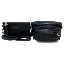 NEUF LOT LONGCHAMP LE PLIAGE NEO SAC BANANE +POCHETTE TOILE NOIR FANNY PACK